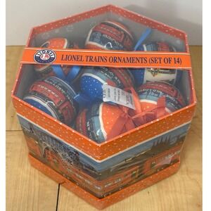 Lionel Trains Ornaments Set of 14 Vintage Decoupage Box